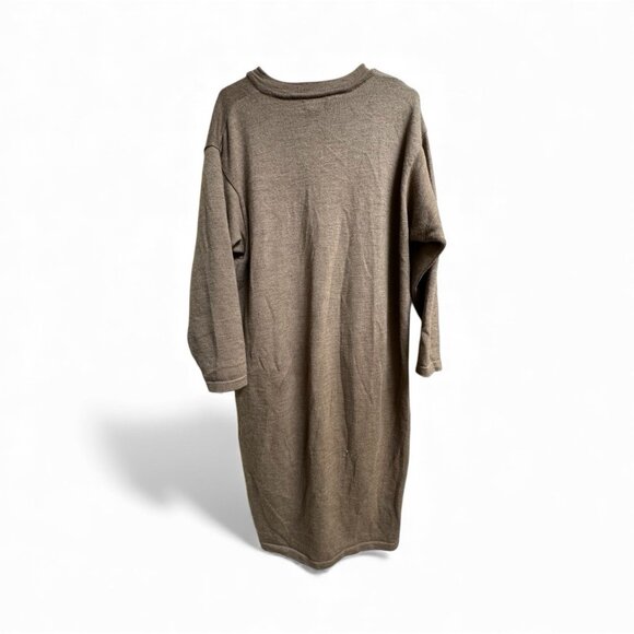 Lands’ End 100% Merino Wool Sweater Dress Brown Made in Italy Size L 14-16 - Picture 3 of 4